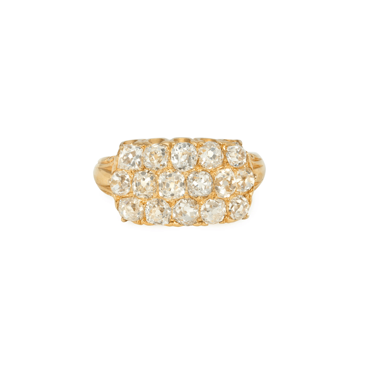 Victorian 18KT Yellow Gold Diamond Ring front