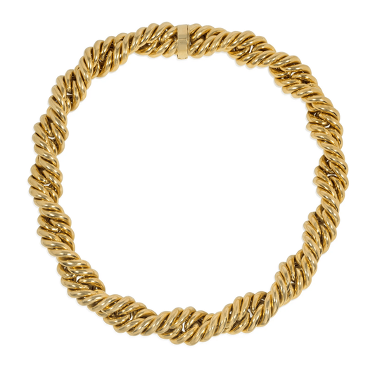 Abel & Zimmerman 1970s 18KT Yellow Gold Rope Necklace front