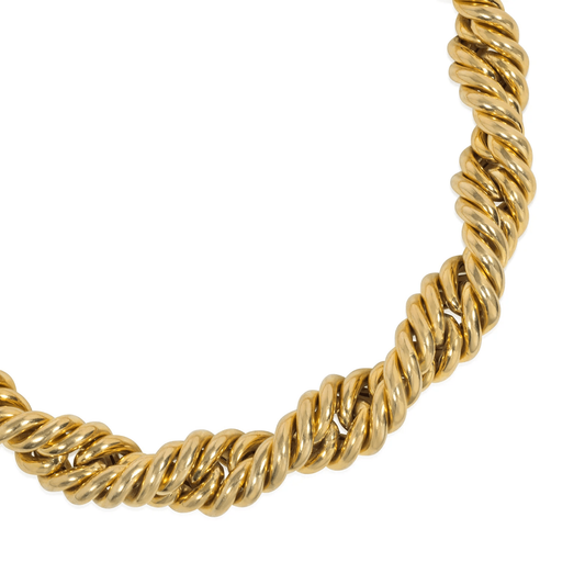 Abel & Zimmerman 1970s 18KT Yellow Gold Rope Necklace close-up