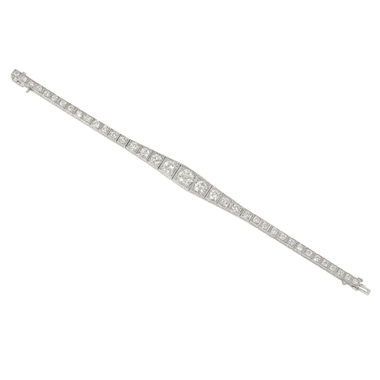 J.E. Caldwell Art Deco Platinum Diamond Bracelet front