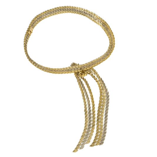 Maison Gerard French 1980s 18KT Yellow & White Gold Rope Necklace back