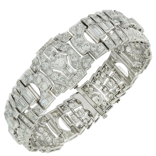 Art Deco Platinum Diamond Bracelet front