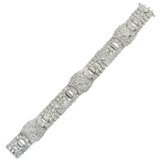 Art Deco Platinum Diamond Bracelet front