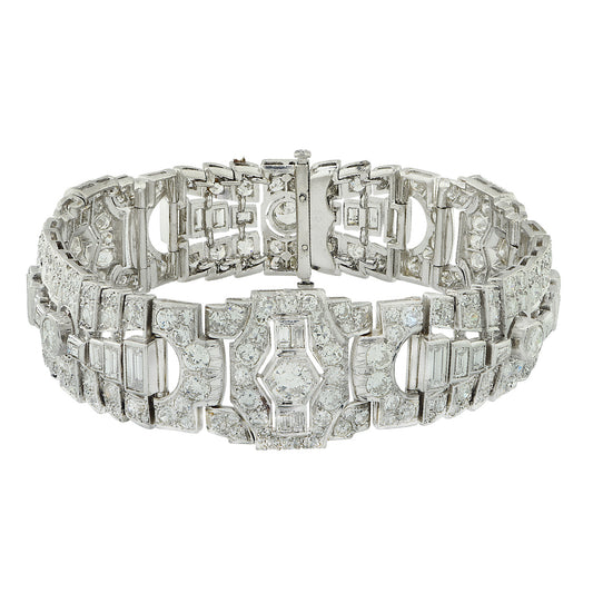 Art Deco Platinum Diamond Bracelet front