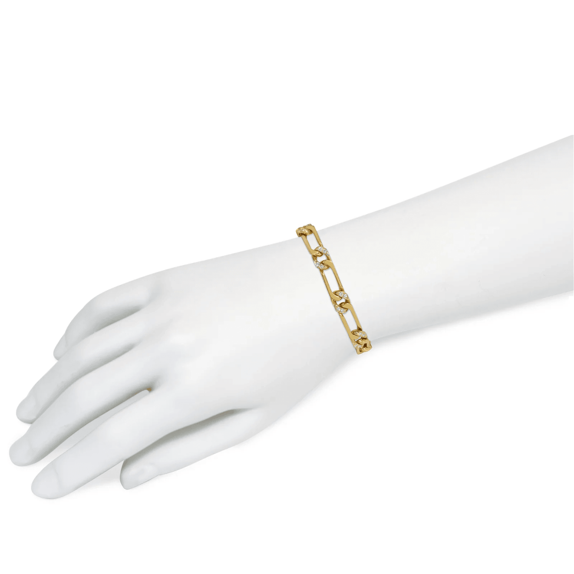 Van Cleef & Arpels French 1960s 18KT Yellow Gold Diamond Bracelet on wrist