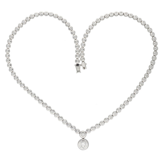 Post-1980s 18KT White Gold Diamond Necklace front