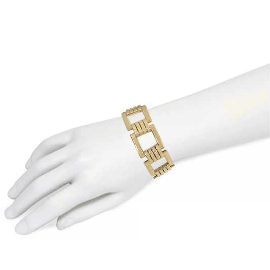 Tiffany & Co. Retro 14KT Yellow Gold Bracelet on wrist