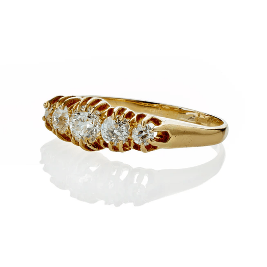 Edwardian 18KT Yellow Gold Diamond Ring side