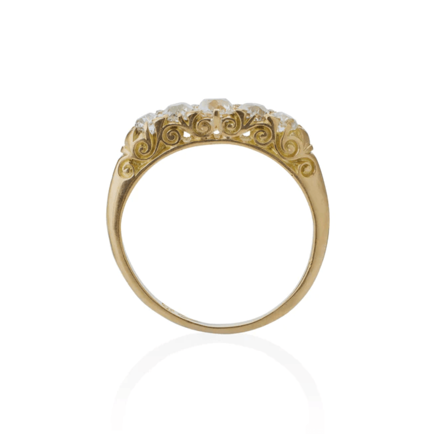 Antique 18KT Yellow Gold Diamond Ring profile