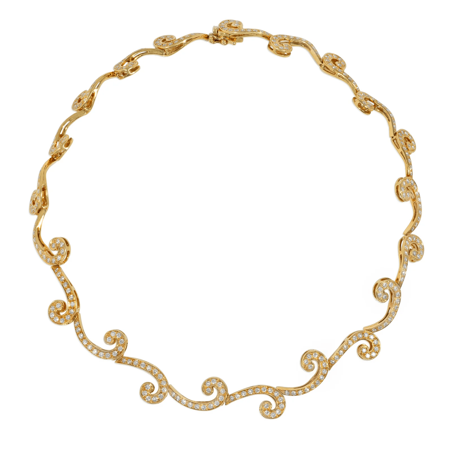 1960s 18KT Yellow Gold Diamond Necklace front