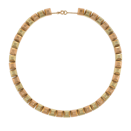 Retro 14KT Rose & Yellow Gold Necklace front