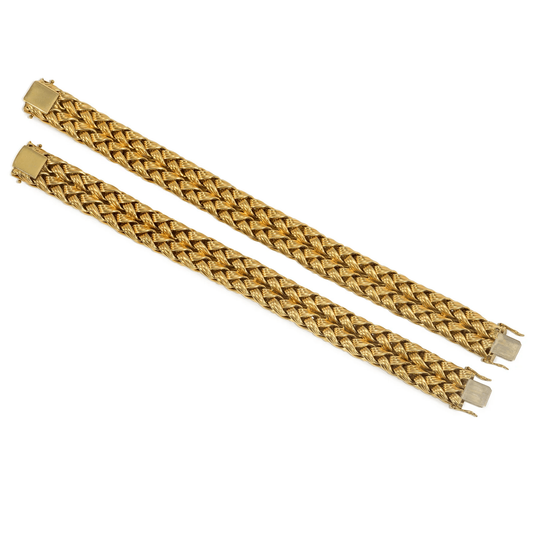 German 1960s 18KT Yellow Gold Bracelets back