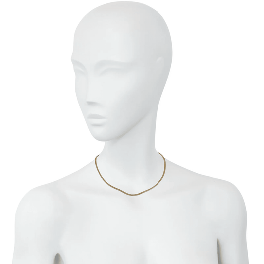 Retro 14KT Yellow Gold Necklace on neck