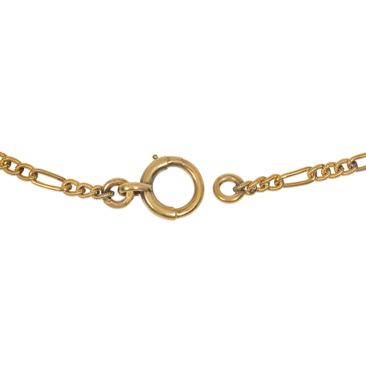 French Antique 18KT Yellow Gold Necklace close-up of clasp