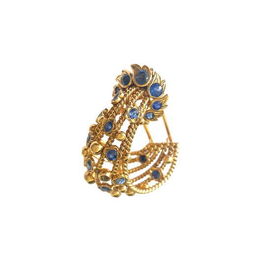 Cartier Paris 1950s 18KT Yellow Gold Sapphire Brooch front