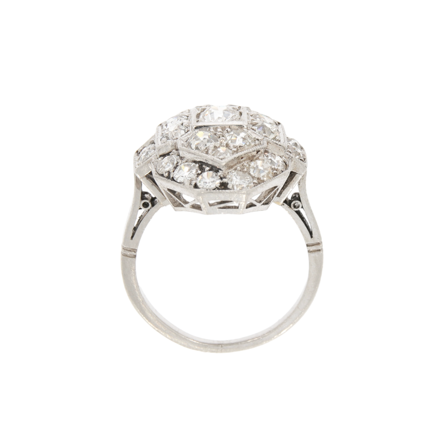 Art Deco Platinum Diamond Ring profile