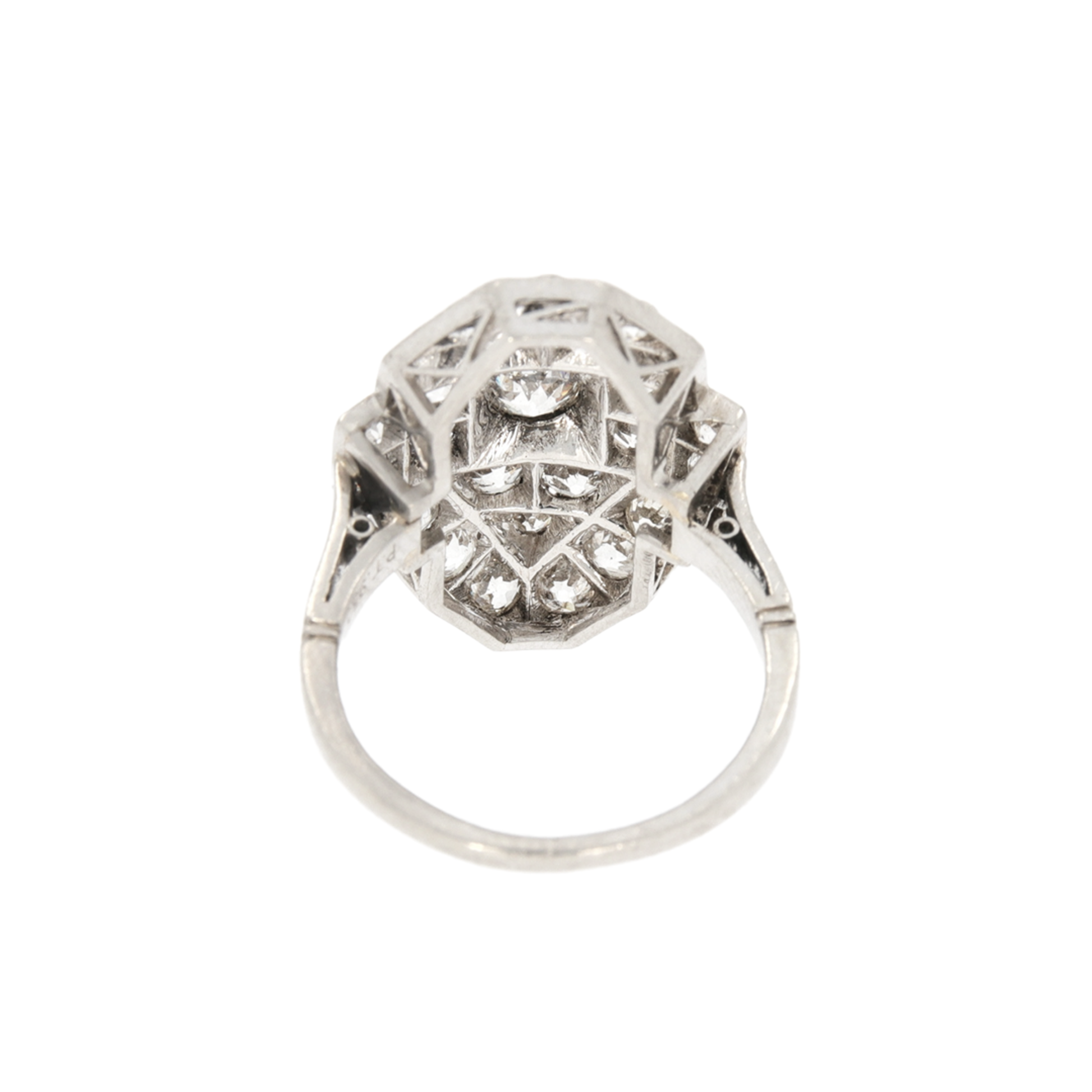 Art Deco Platinum Diamond Ring back