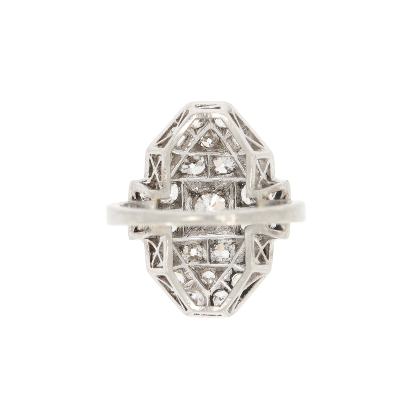 Art Deco Platinum Diamond Ring back