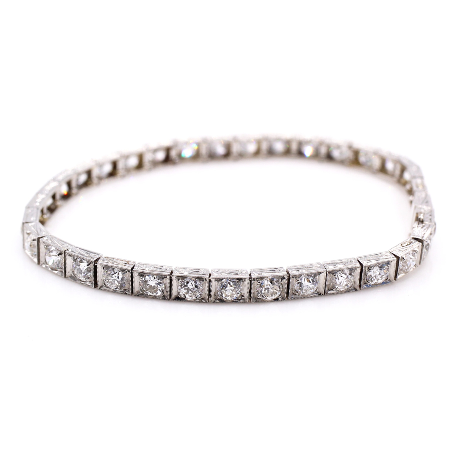 Art Deco Platinum Diamond Bracelet front