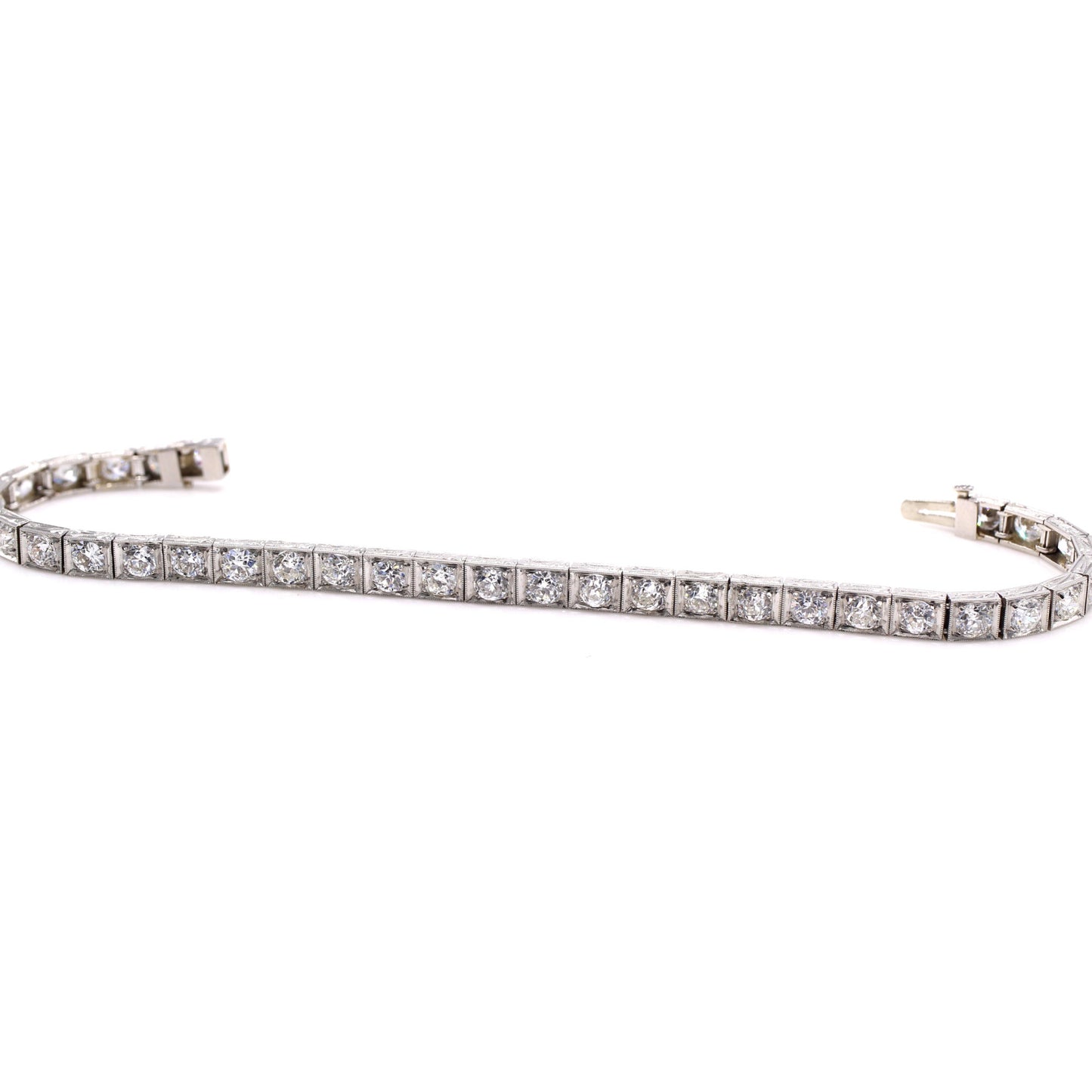 Art Deco Platinum Diamond Bracelet front