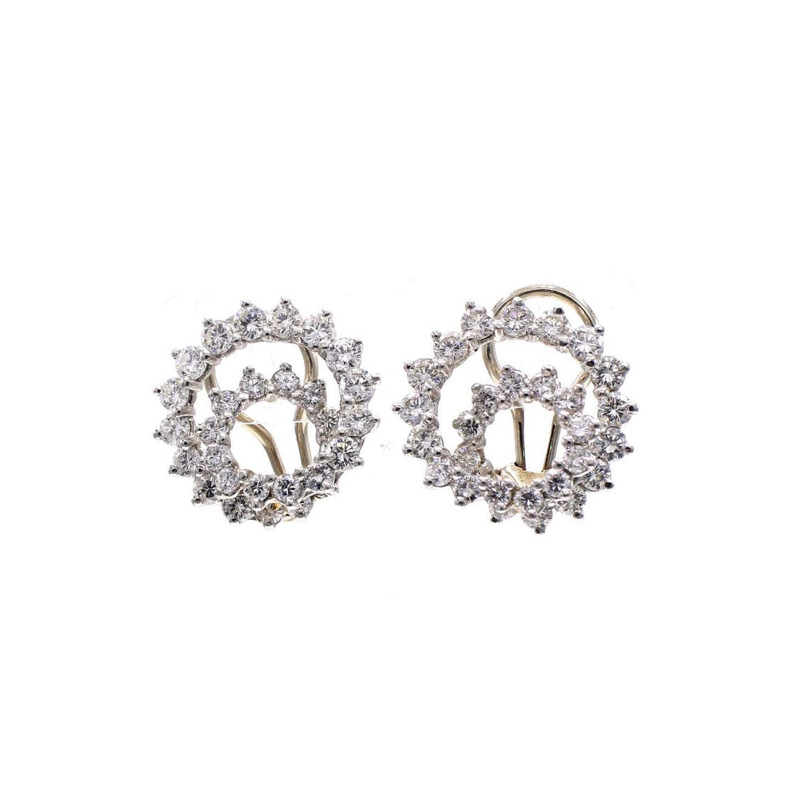Angela Cummings Post-1980s Platinum Diamond Earrings front
