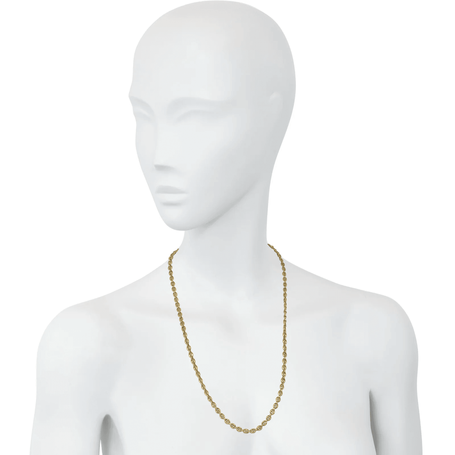 Post-1980s 18KT Yellow Gold Necklace on neck