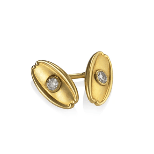 Tiffany & Co. Art French Nouveau 18KT Yellow Gold Diamond Cufflinks front