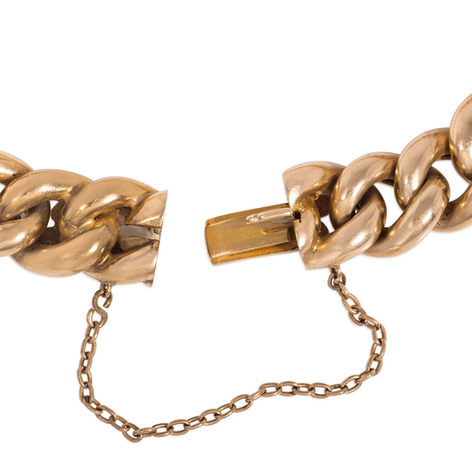 Victorian 15KT Yellow Gold Bracelet close-up of clasp
