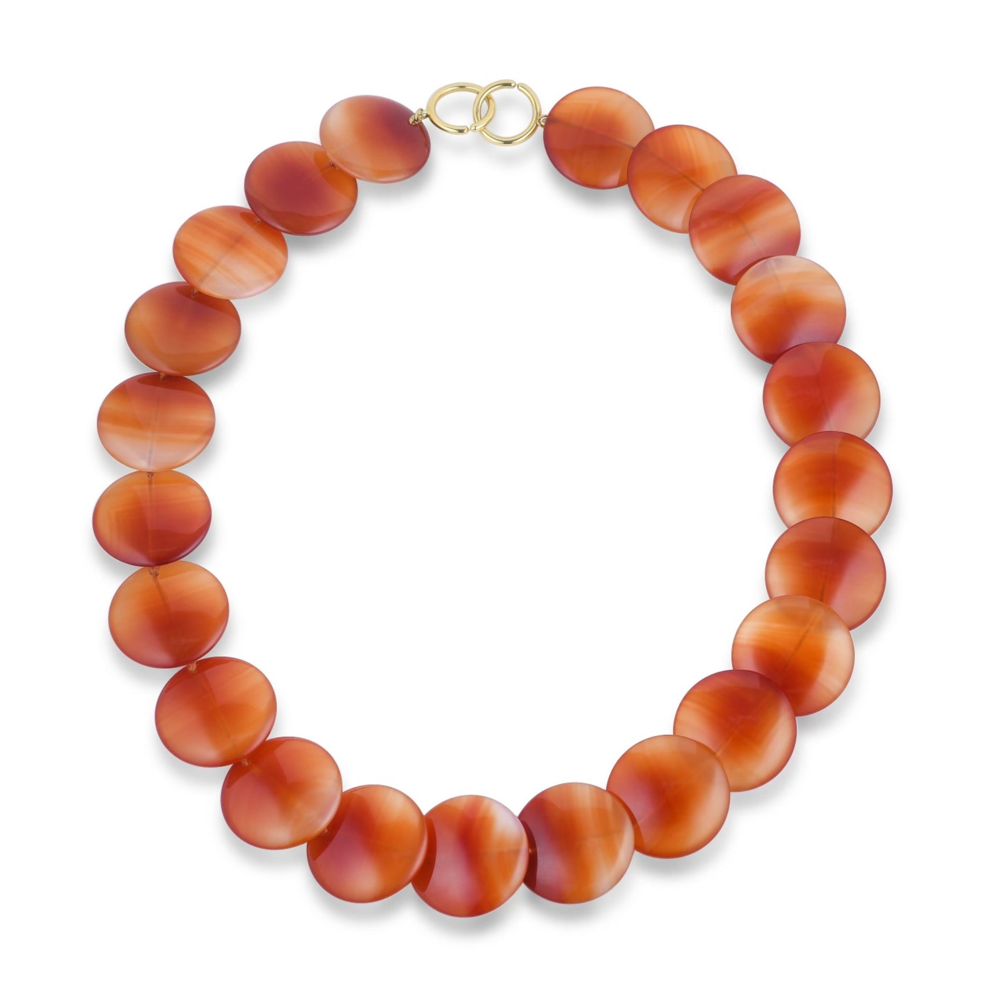 Tiffany & Co. Post-1980s 18KT Yellow Gold Carnelian Agate Necklace front