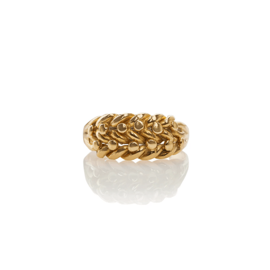 Robert Pringle & Sons Edwardian 18KT Yellow Gold Diamond Ring front