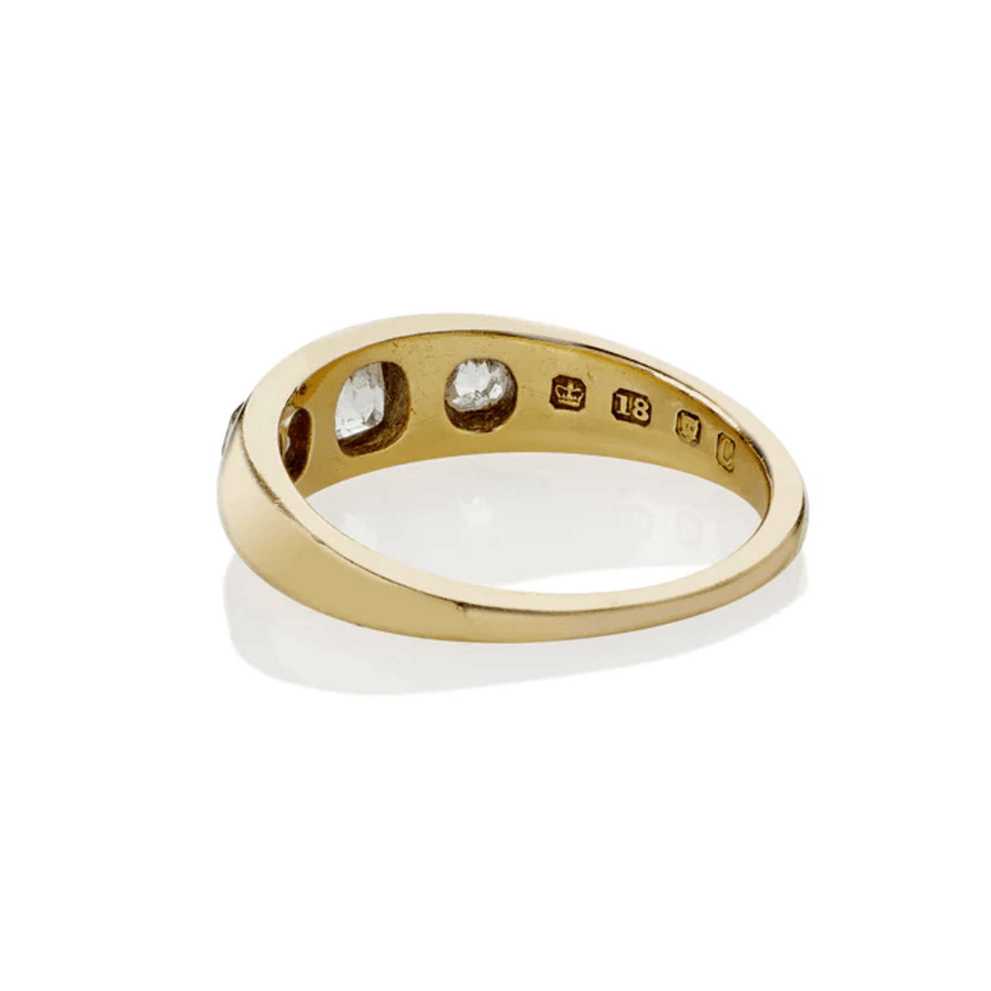 Victorian 18KT Yellow Gold Diamond Ring back