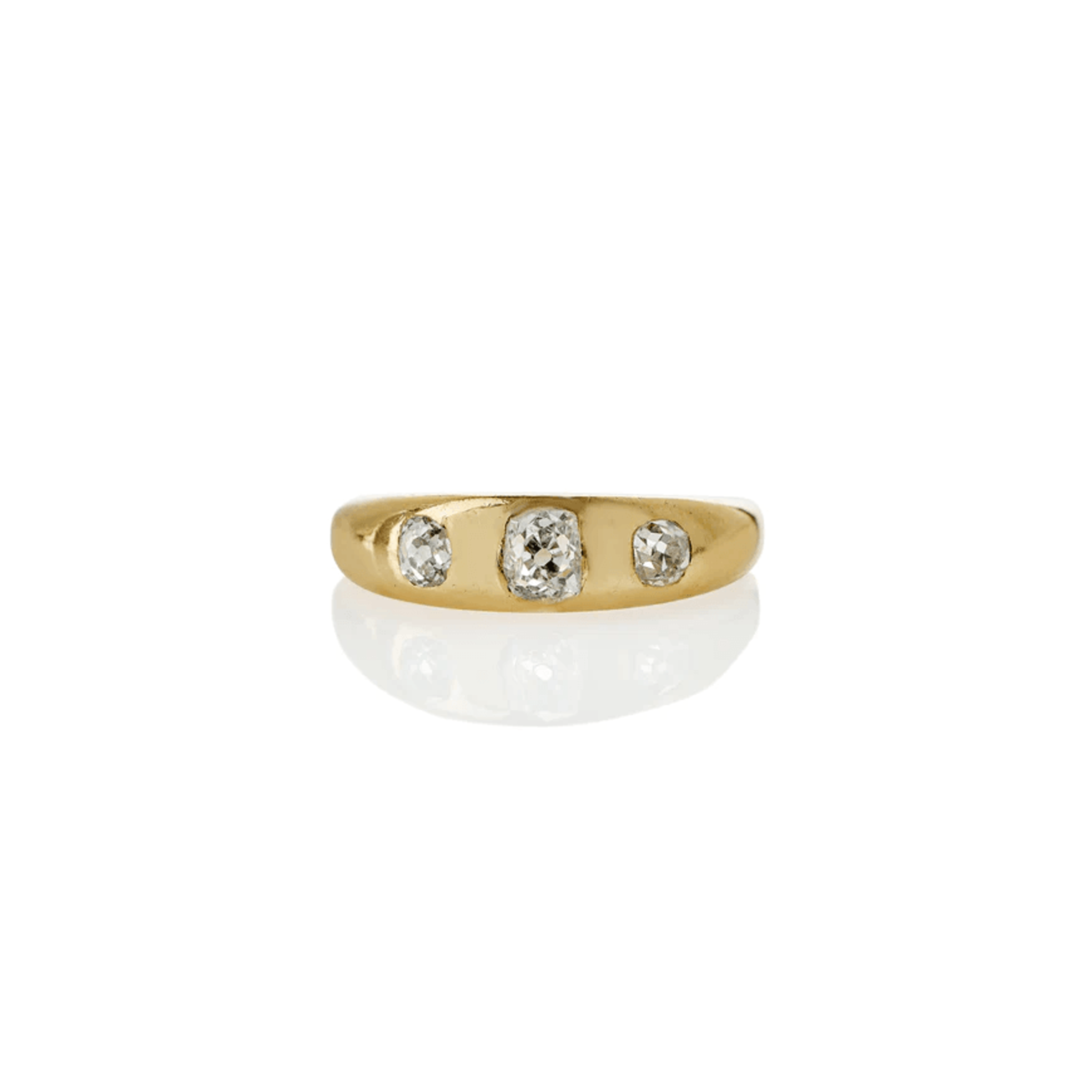 Victorian 18KT Yellow Gold Diamond Ring front