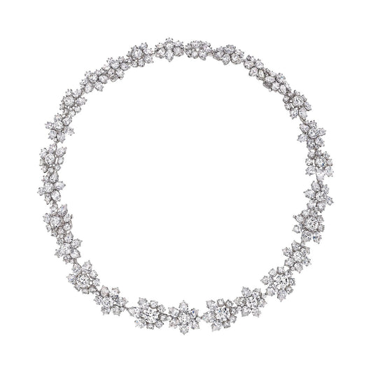 Harry Winston 1950s Platinum Diamond Necklace front