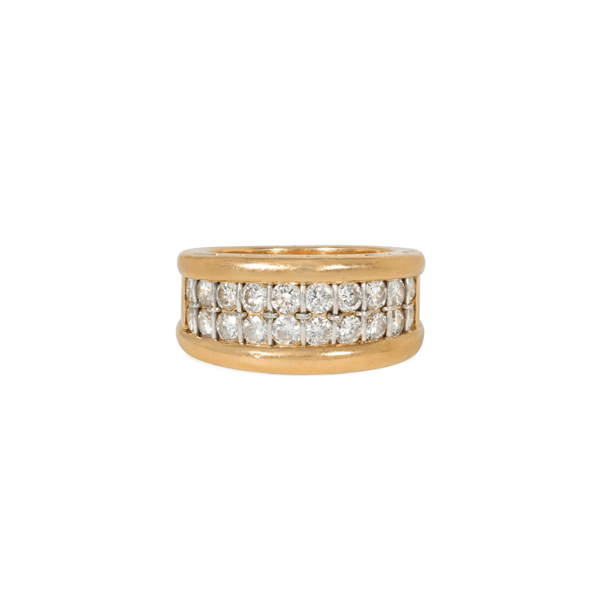 Cartier Paris Post-1980s Platinum & 18KT Yellow Gold Diamond Ring front