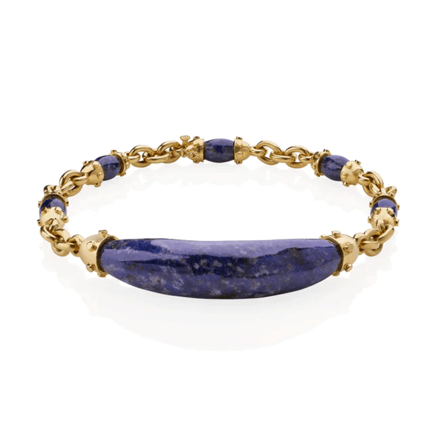 Aldo Cipullo Cartier 1970s 18KT Yellow Gold Sodalite Necklace front