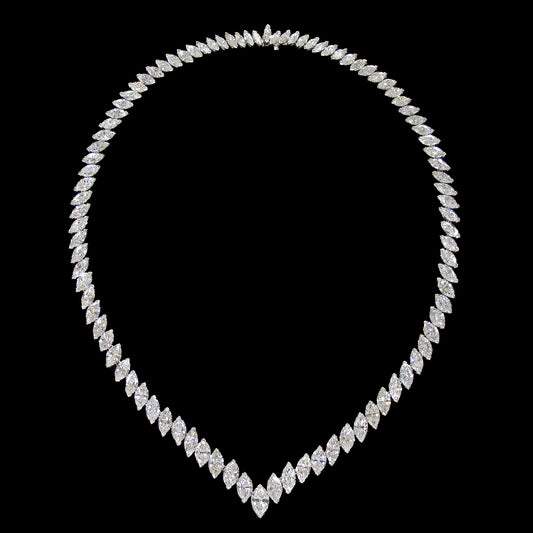 Van Cleef & Arpels 1960s Platinum Diamond Necklace front