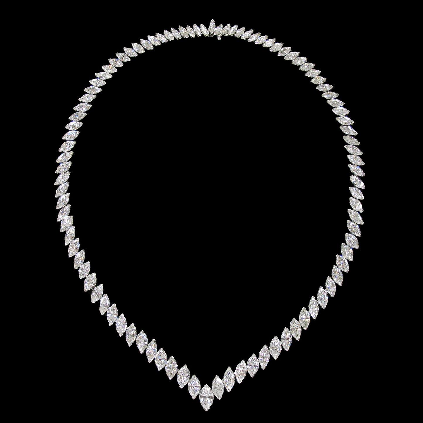 Van Cleef & Arpels 1960s Platinum Diamond Necklace front