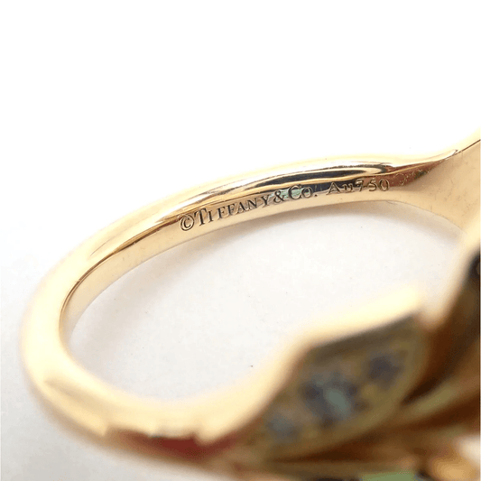 Tiffany & Co. Post-1980s 18KT Yellow Gold Diamond Ring signature